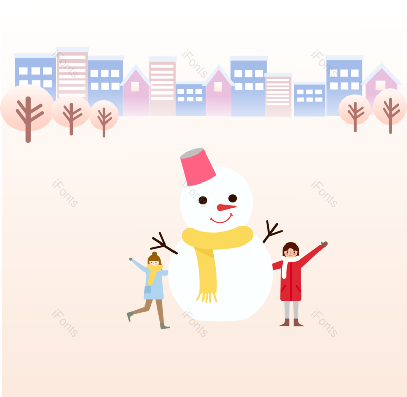 插图图片,儿童元素,数据PNG,雪地免抠素材